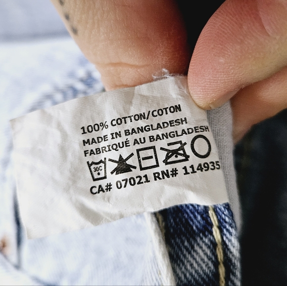 RE/USED | 100% cotton criss-cross high waist straight leg jeans - Picture 9 of 9